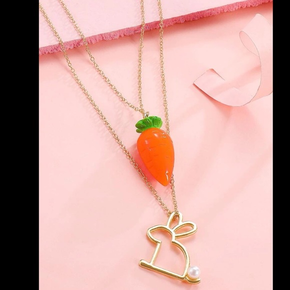 Bunny and Carrot Layered Necklace - Picture 6 of 8